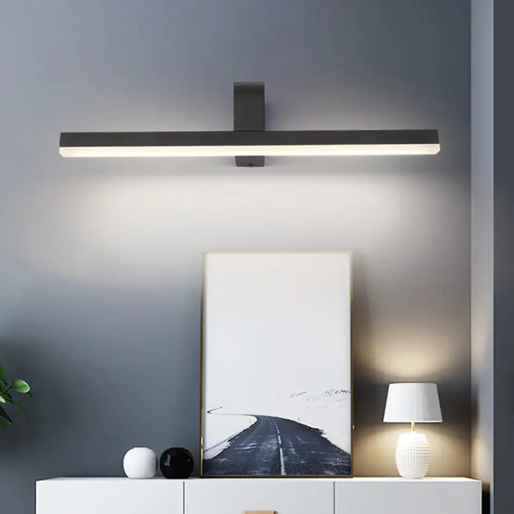 DecorBites™ Modern LED Bathroom Vanity Light - Stylish Black/White Wall Lighting with Slender Metal Shade - Warm/White Light