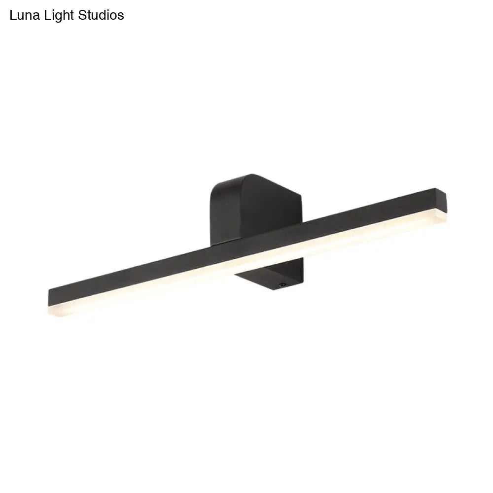 DecorBites™ Modern LED Bathroom Vanity Light - Stylish Black/White Wall Lighting with Slender Metal Shade - Warm/White Light