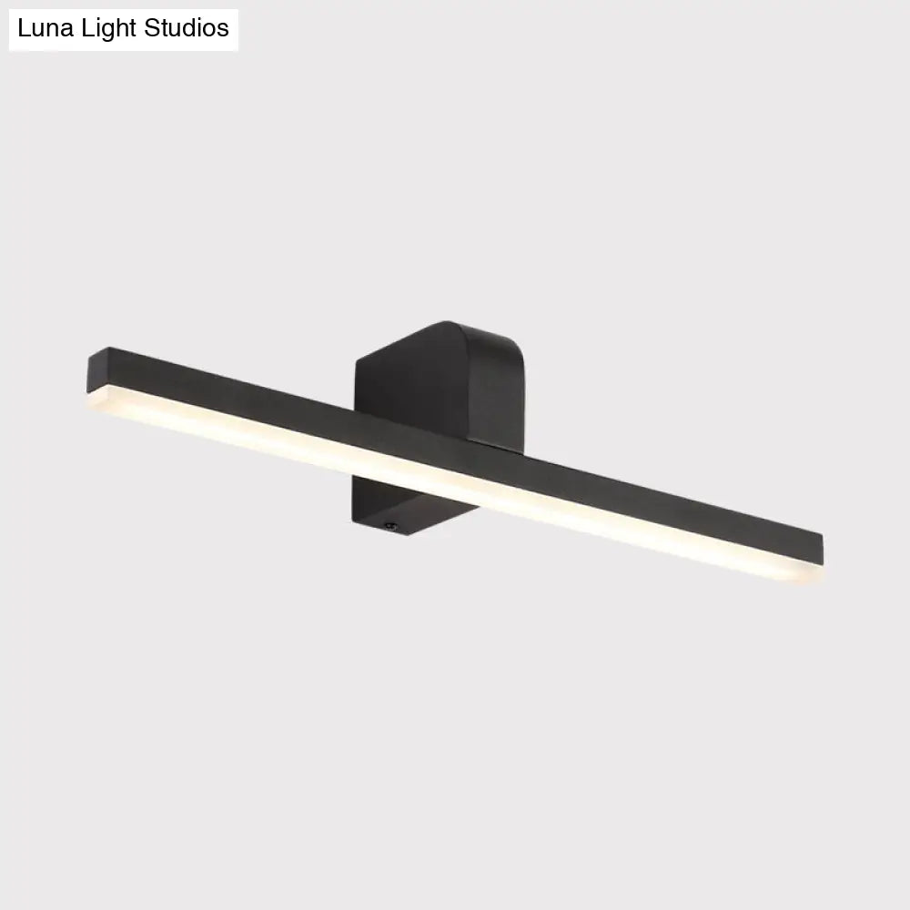 DecorBites™ Modern LED Bathroom Vanity Light - Stylish Black/White Wall Lighting with Slender Metal Shade - Warm/White Light