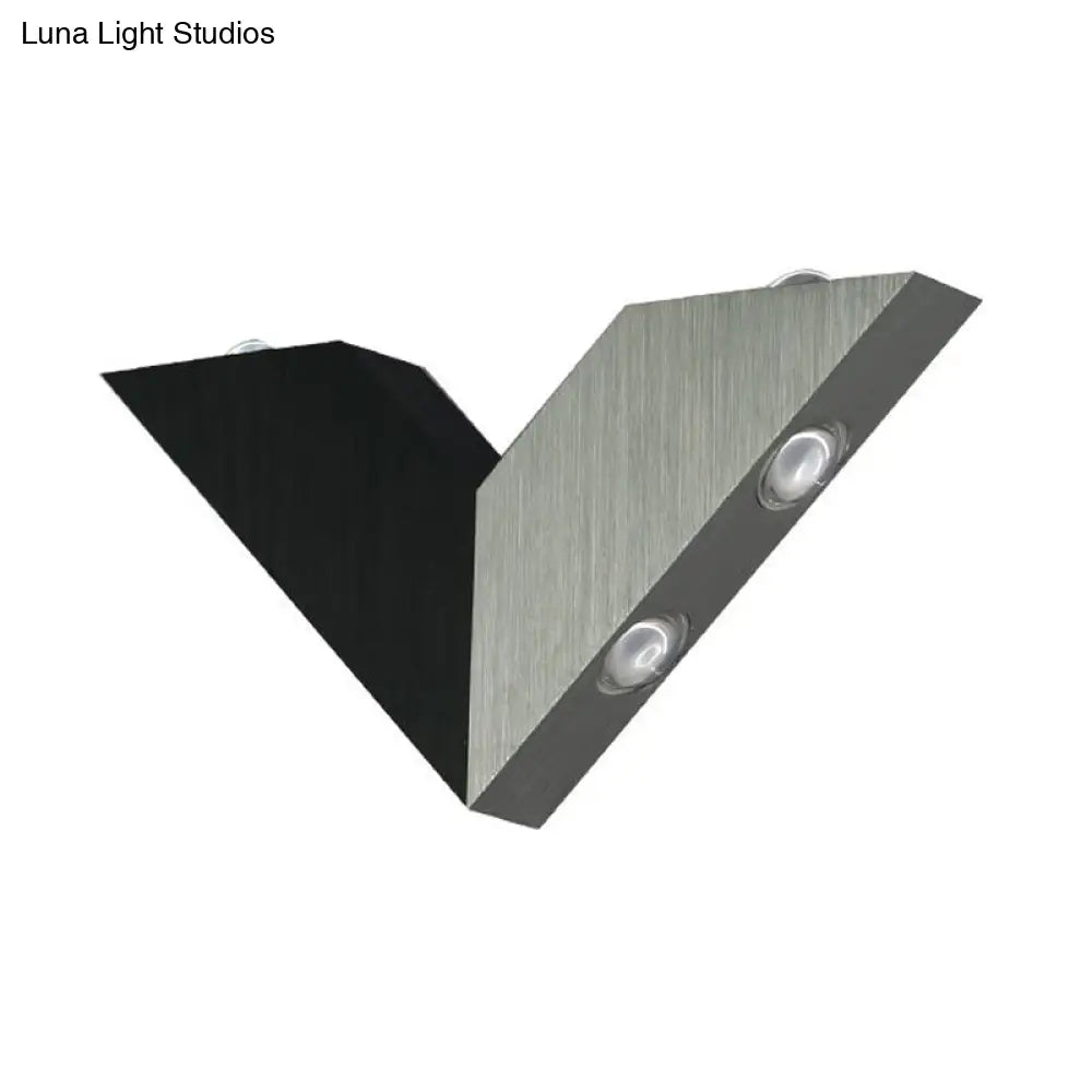 DecorBites™ Modern LED Bedroom Wall Light with Geometric Metal Shade in Warm/White Light - Black & White