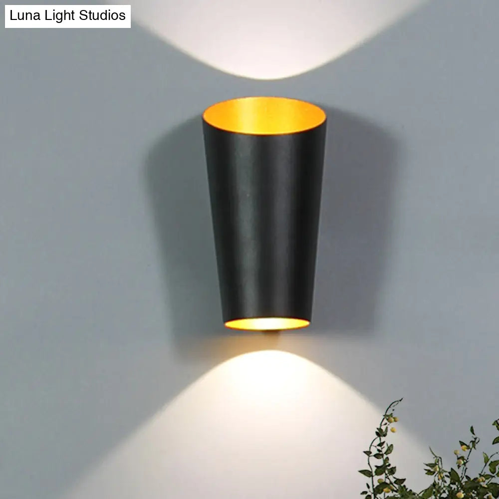 DecorBites™ Modern LED Bedside Sconce Light - Black/White Finish Wall Lamp with Aluminum Cylinder Shade