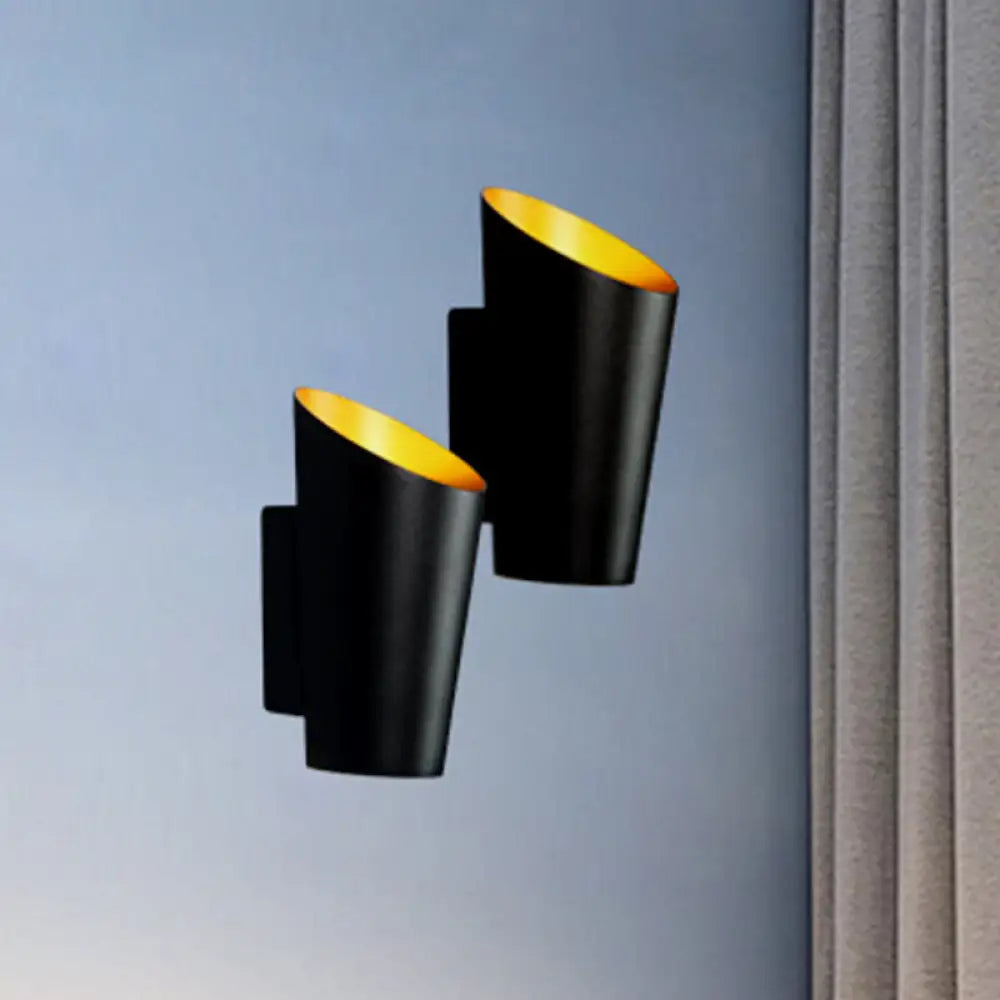 DecorBites™ Modern LED Bedside Sconce Light - Black/White Finish Wall Lamp with Aluminum Cylinder Shade