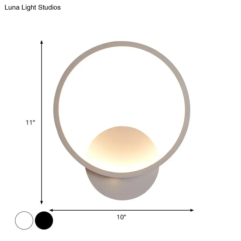 DecorBites™ Modern LED Bedside Wall Light - Aluminum Minimalistic Sconce Lighting in Black/White, 8"/10"/12.5" Dia