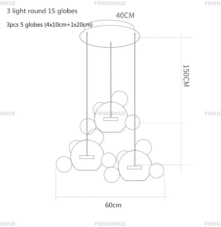 DecorBites™ Modern LED Bubble Chandelier for Home