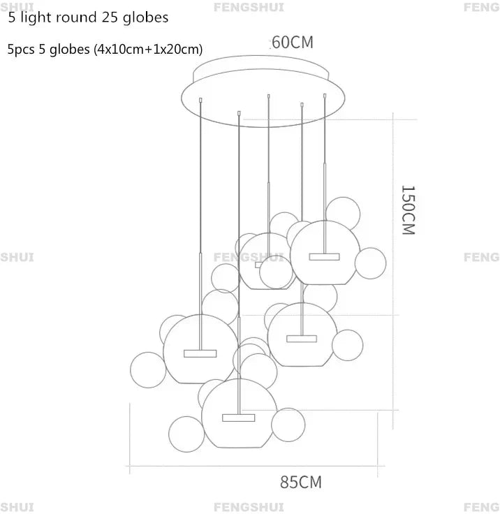 DecorBites™ Modern LED Bubble Chandelier for Home
