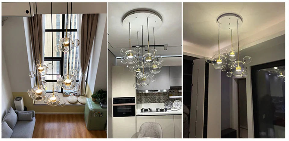DecorBites™ Modern LED Bubble Chandelier for Home