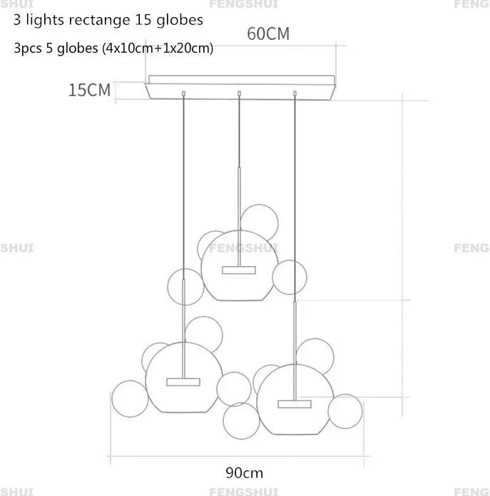 DecorBites™ Modern LED Bubble Chandelier for Home