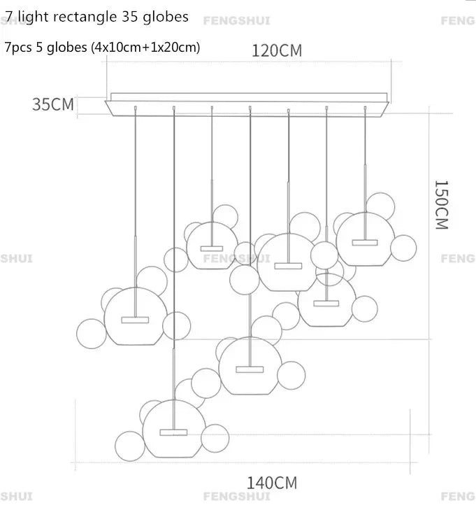 DecorBites™ Modern LED Bubble Chandelier for Home