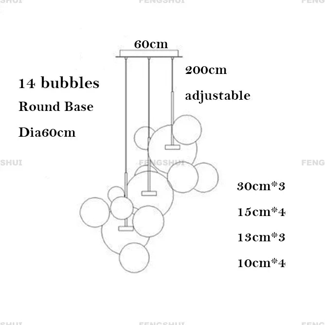 DecorBites™ Modern LED Bubble Chandelier for Home