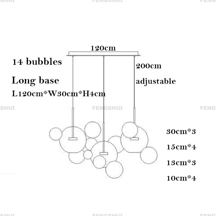 DecorBites™ Modern LED Bubble Chandelier for Home