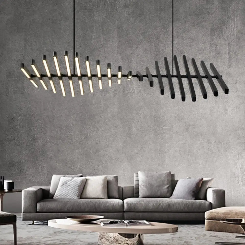 DecorBites™ Modern LED Chandelier Lighting Nordic Loft Black White Hanging Pendant Light