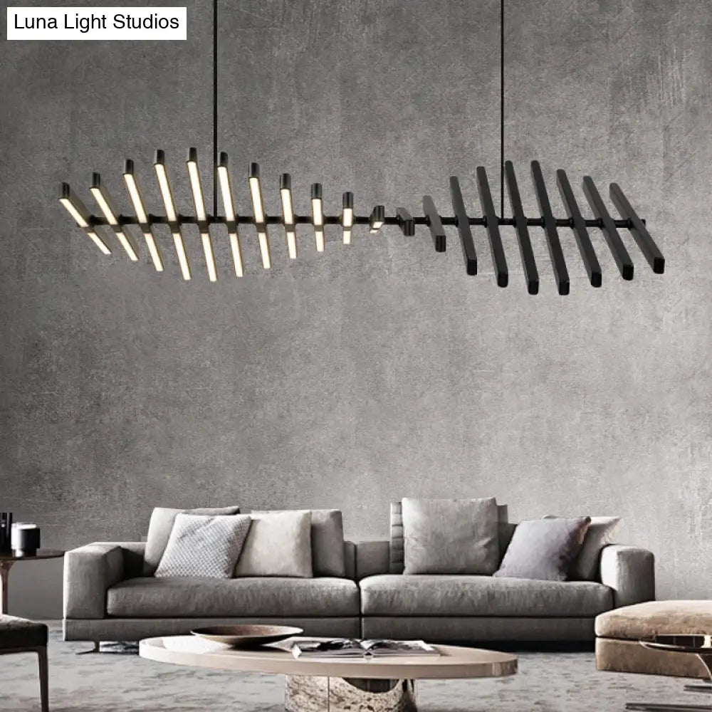 DecorBites™ Modern LED Chandelier Lighting Nordic Loft Black White Hanging Pendant Light