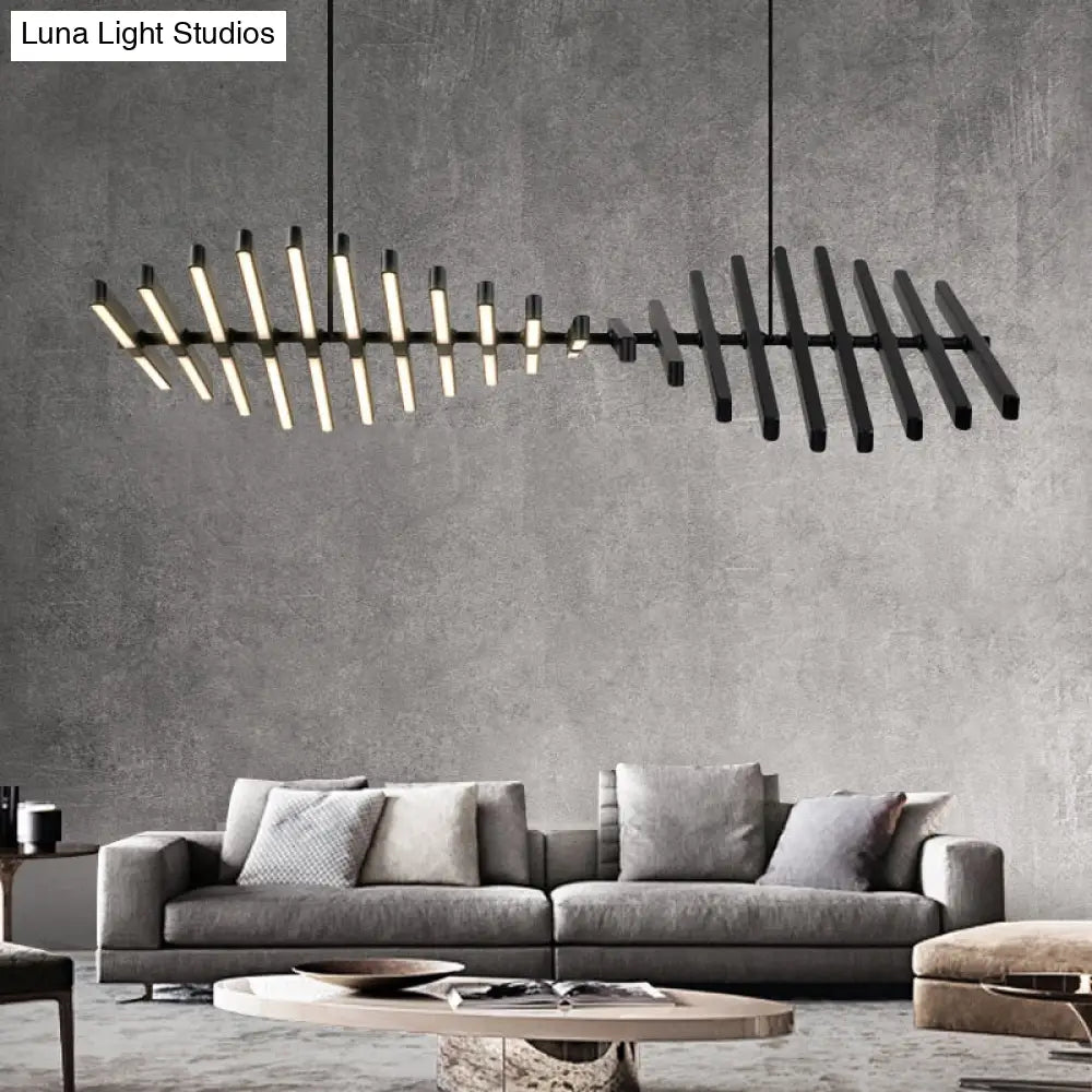 DecorBites™ Modern LED Chandelier Lighting Nordic Loft Black White Hanging Pendant Light