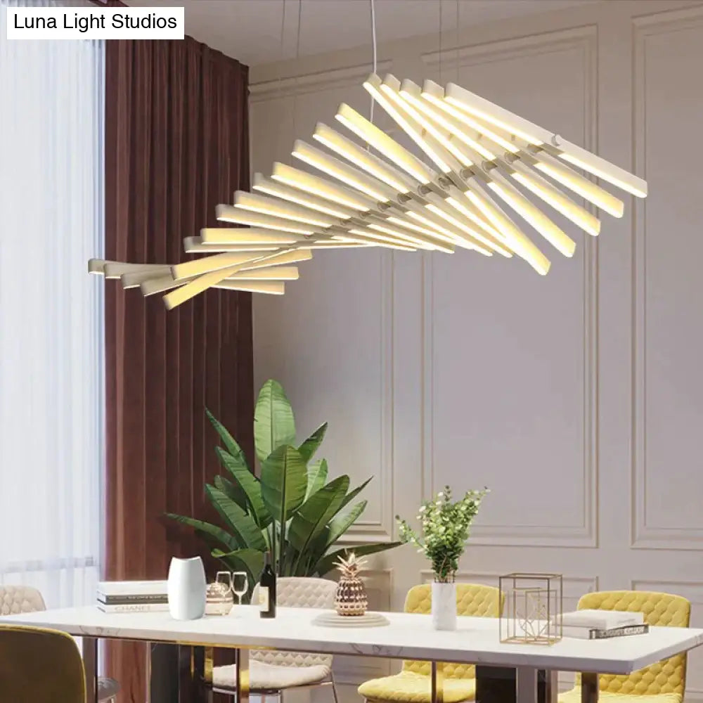 DecorBites™ Modern LED Chandelier Lighting Nordic Loft Black White Hanging Pendant Light