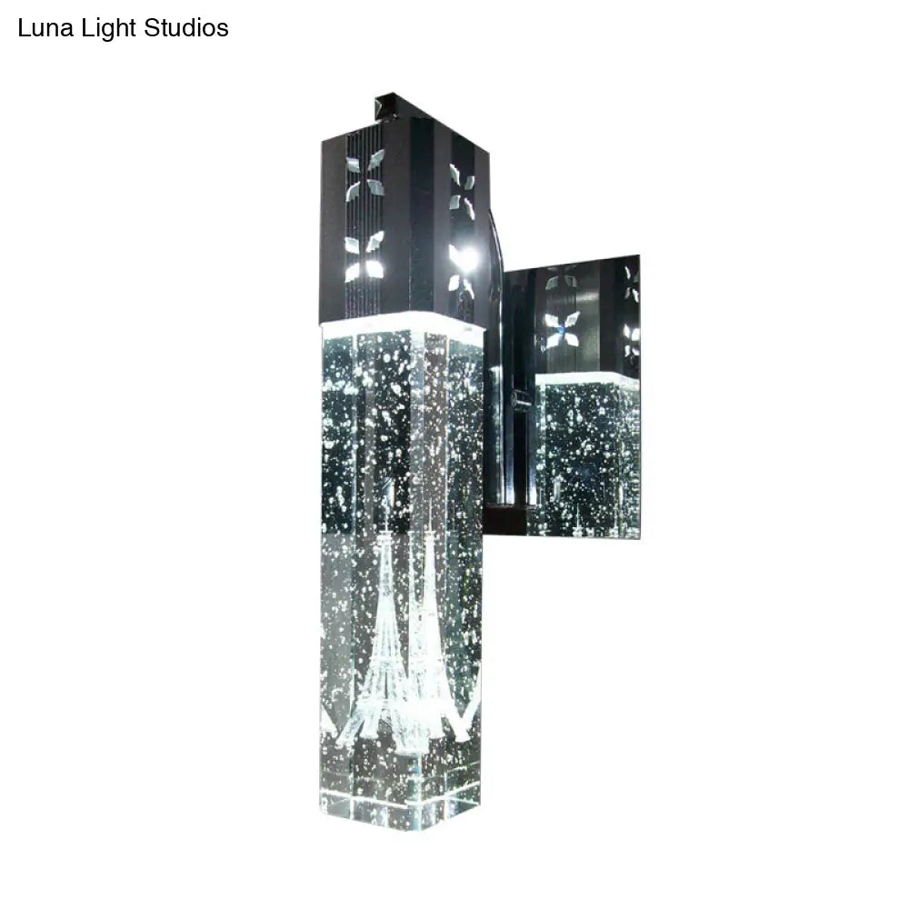 DecorBites™ Modern LED Crystal Wall Sconce in Warm/White - 2 Color Lights, Nickle Fixture