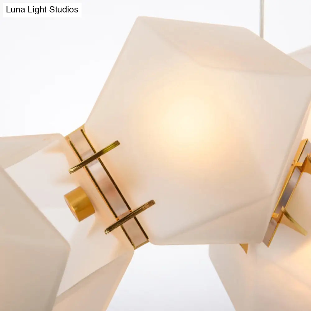 DecorBites™ Modern LED Geometric Pendant Light Fixture - White Glass, 12/14 Lights - Dining Room Island Lighting