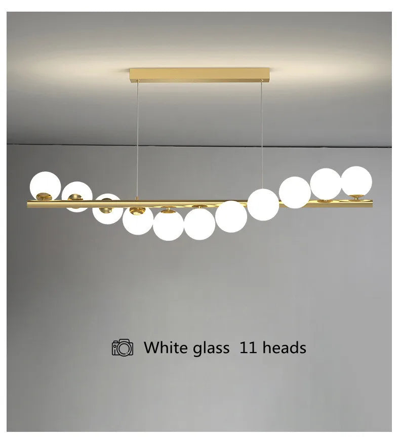 DecorBites™ Modern LED Glass Chandelier for Dining Room
