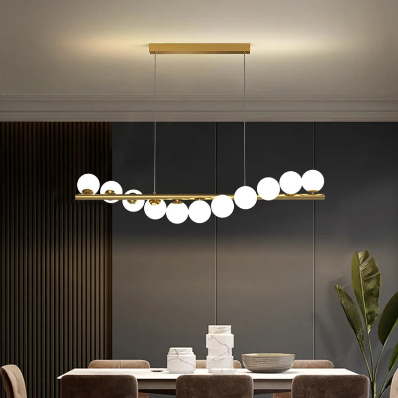 DecorBites™ Modern LED Glass Chandelier for Dining Room