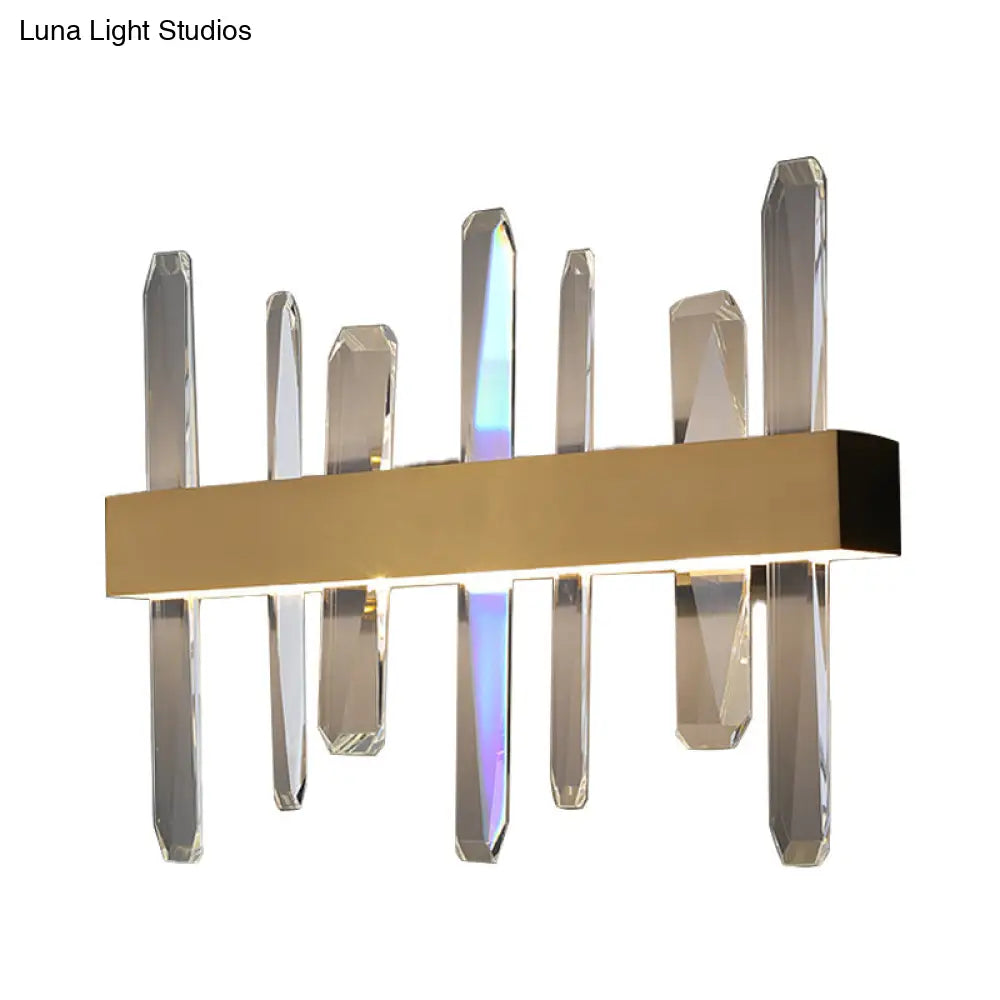 DecorBites™ Modern LED Gold Wall Sconce with Clear Crystal Bar and Stylish Metal Shade