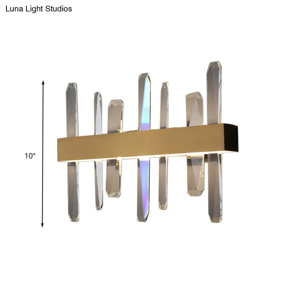 DecorBites™ Modern LED Gold Wall Sconce with Clear Crystal Bar and Stylish Metal Shade