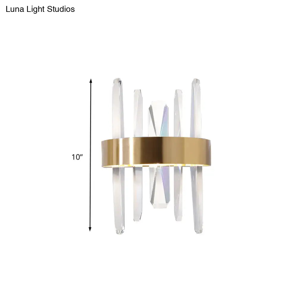 DecorBites™ Modern LED Gold Wall Sconce with Clear Crystal Bar and Stylish Metal Shade