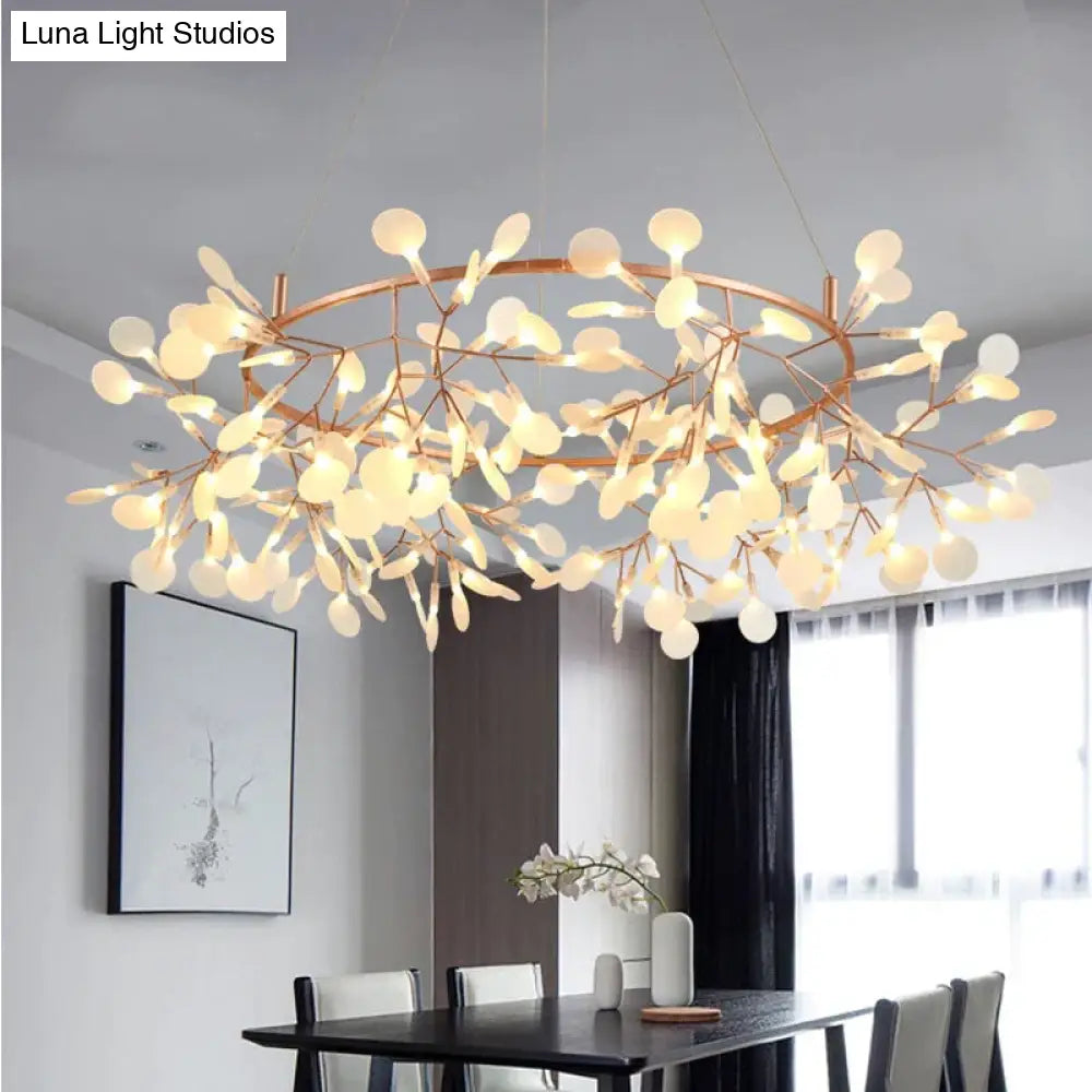 DecorBites™ Modern LED Lamp Firefly Tree Branch Leaf Pendant Light Round Flower Suspension Lamps