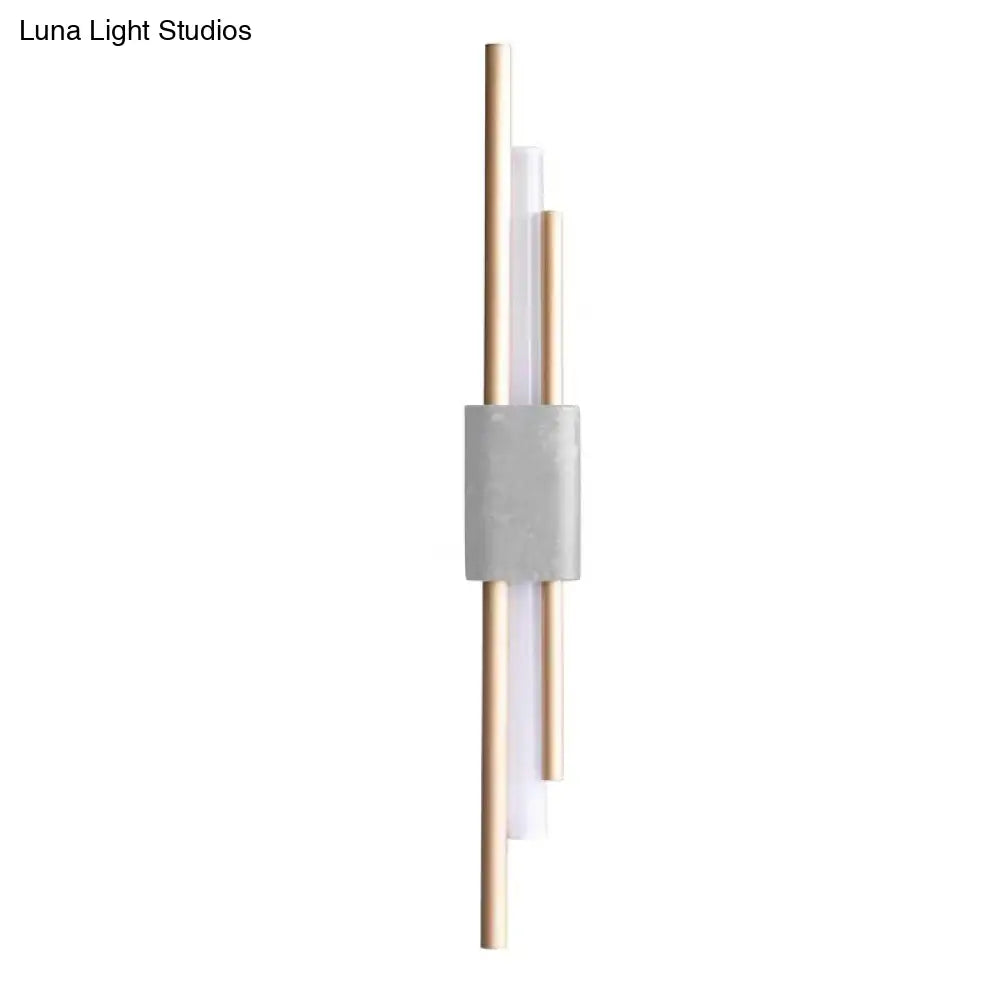 DecorBites™ Modern LED Marble Rectangle Wall Light with Slim Tube Detail in White/Warm Light, White/Green Color Option