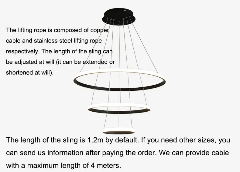 DecorBites™ Modern LED Pendant Lamp in Black