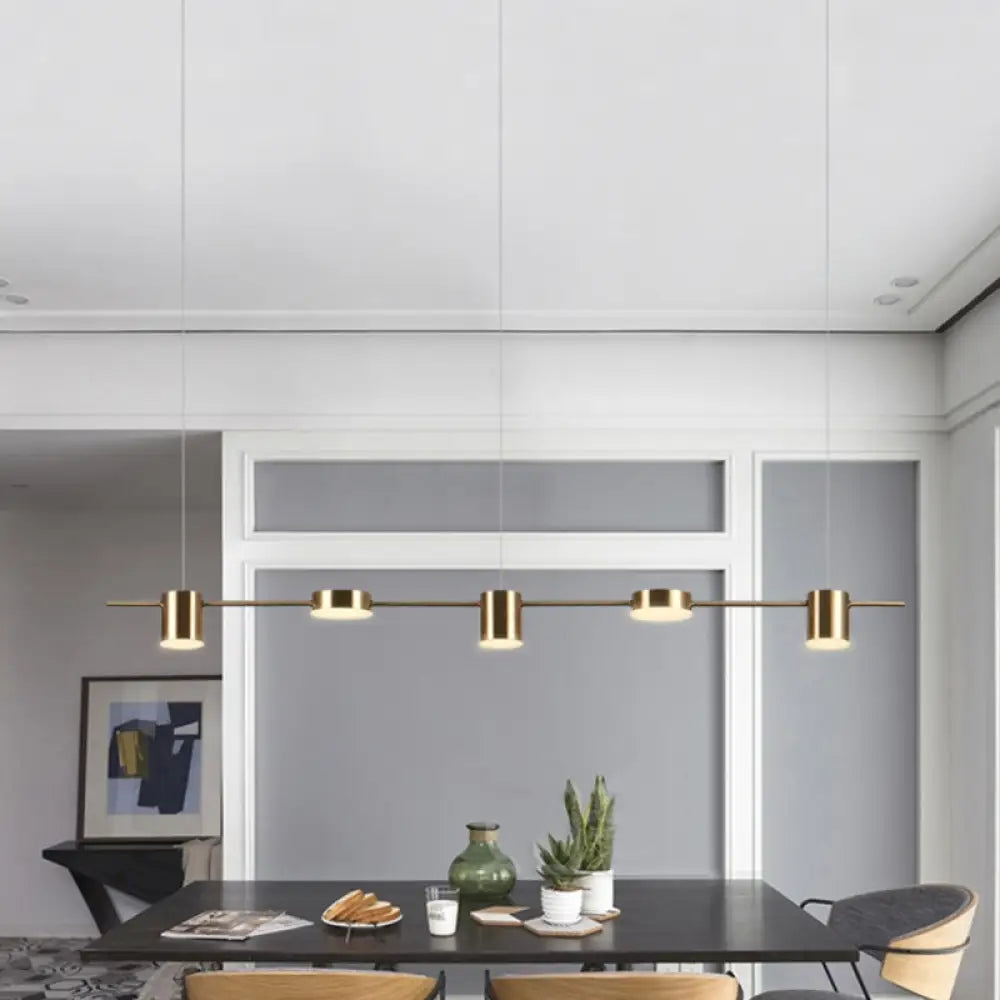 DecorBites™ Modern LED Pendant Light for Dining Room - Linear Shaped, Metallic Finish, Island & Hanging