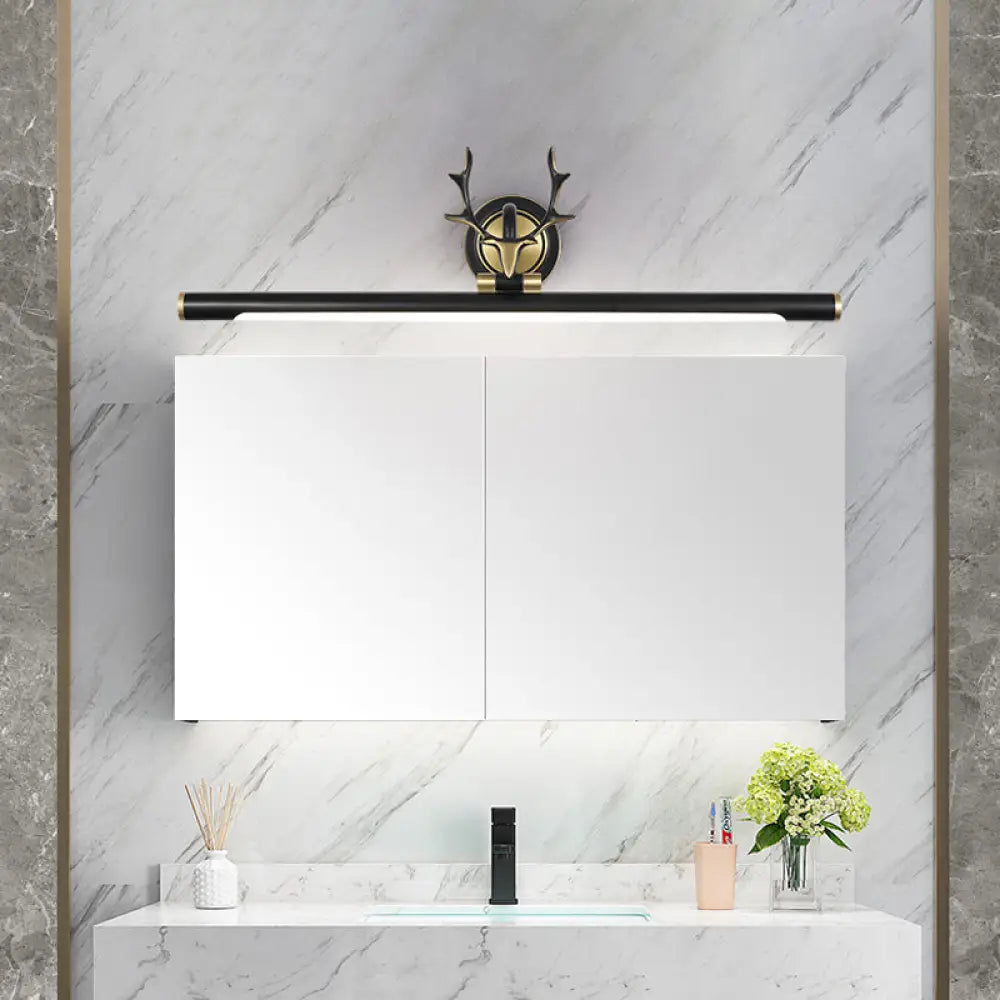 DecorBites™ Modern LED Toilet Vanity Light with Black Antler Wall Mount and Metal Shade