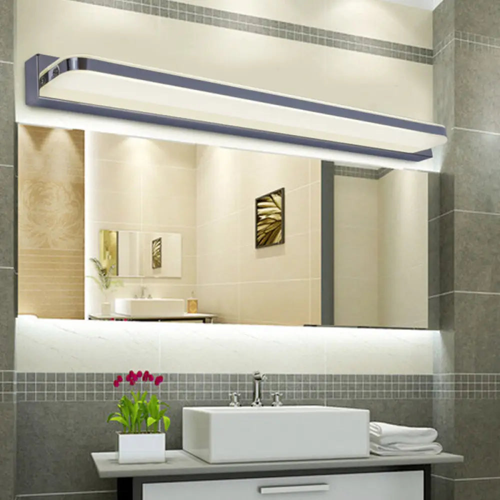 DecorBites™ Modern LED Vanity Wall Sconce - Nickel Finish with Stainless-Steel Shade in Warm/White Light - 16"/19.5" Length