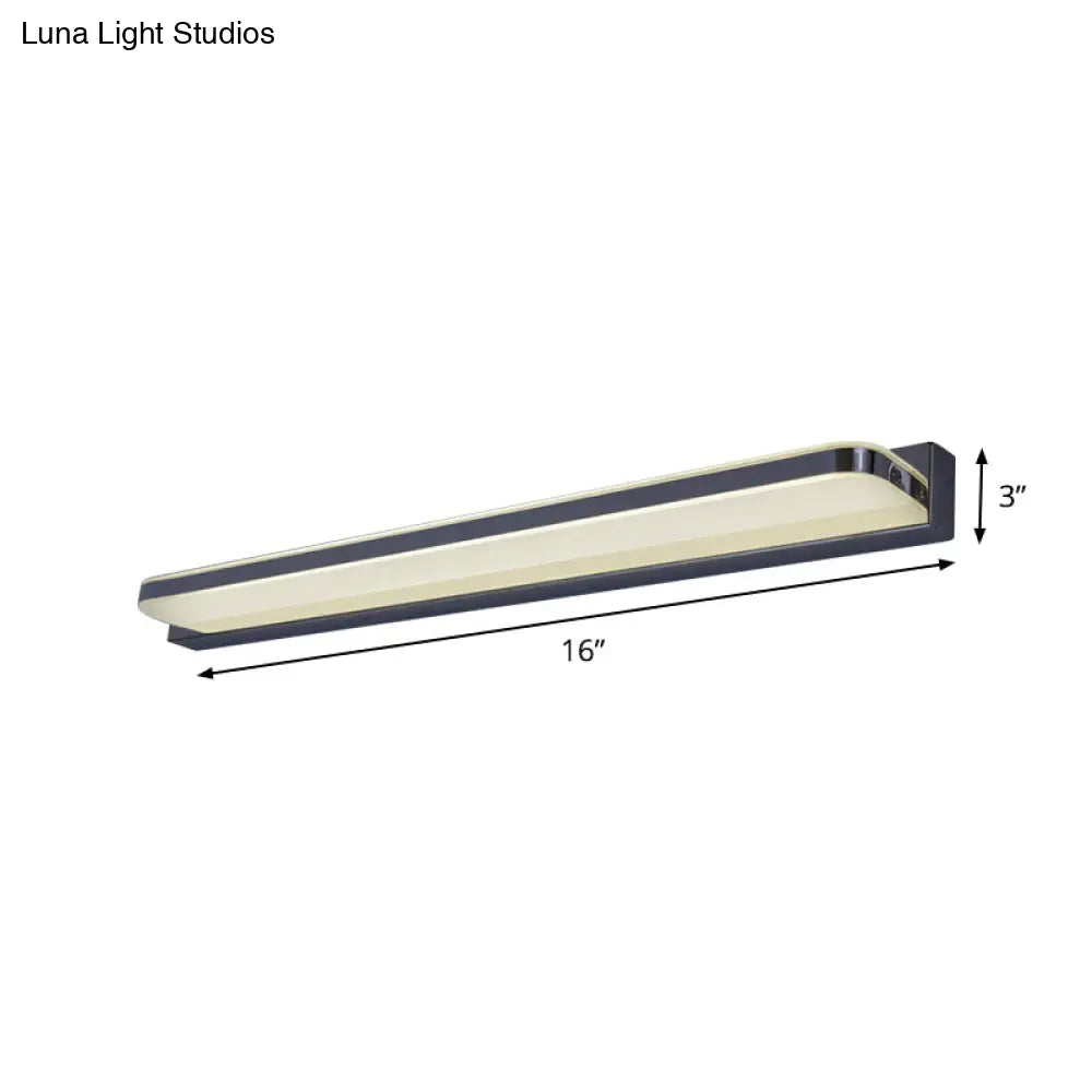DecorBites™ Modern LED Vanity Wall Sconce - Nickel Finish with Stainless-Steel Shade in Warm/White Light - 16"/19.5" Length