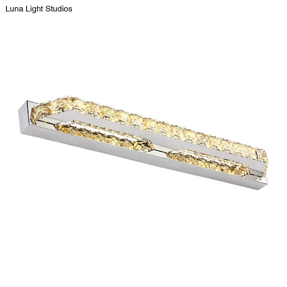 DecorBites™ Modern LED Vanity Wall Sconce with Crystal Encrusted Beveled Bar - Stylish and Chic