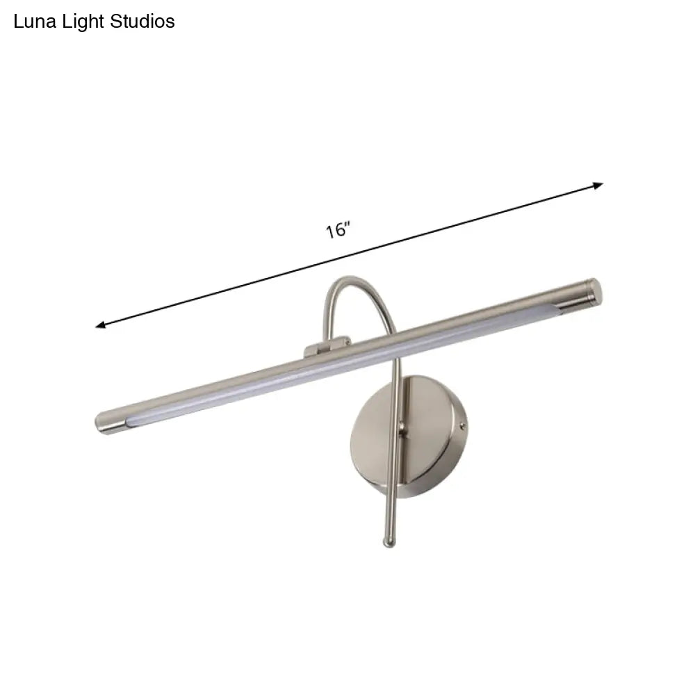 DecorBites™ Modern LED Wall Lamp with Metal Shade - Tubular Vanity Lamp in Black/Nickel, 16"/20" Diameter