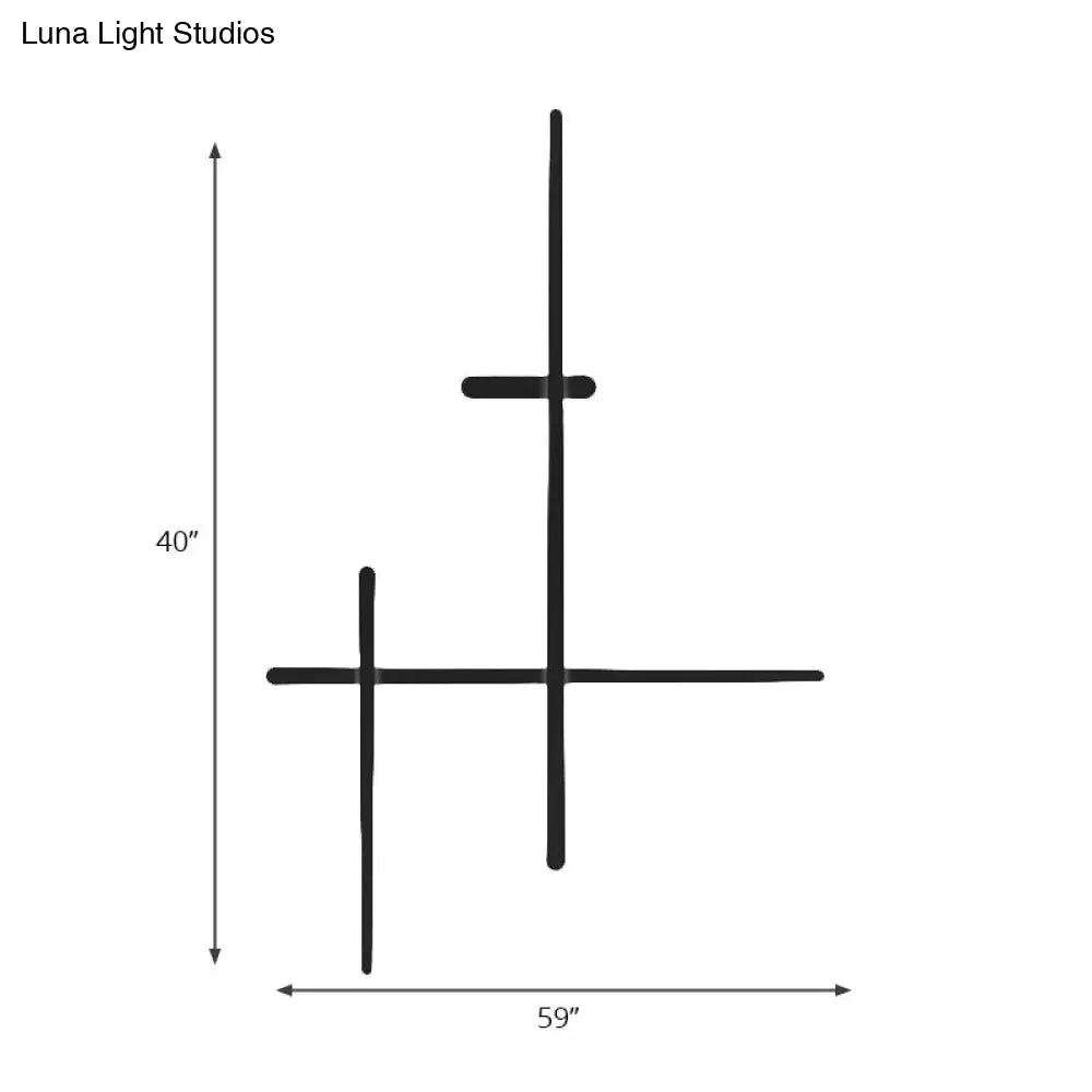 DecorBites™ Modern LED Wall Light in Black for Living Room Décor - Crossed Lines Design