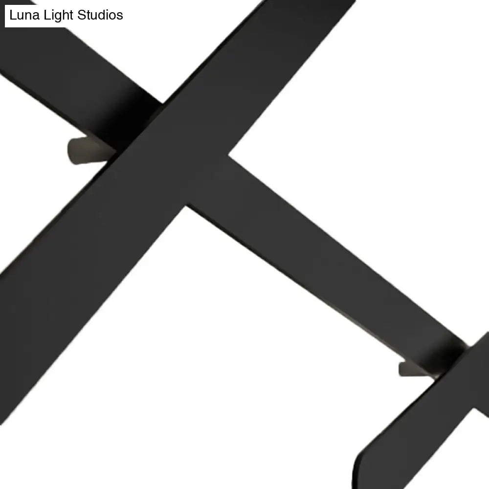 DecorBites™ Modern LED Wall Light in Black for Living Room Décor - Crossed Lines Design