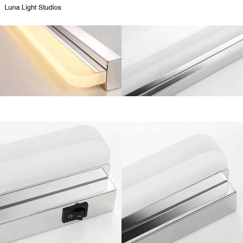 DecorBites™ Modern LED Wall Mounted Vanity Light with Acrylic Shade, Chrome Sconce Lighting in Warm/White, 16.5"/20.5" W