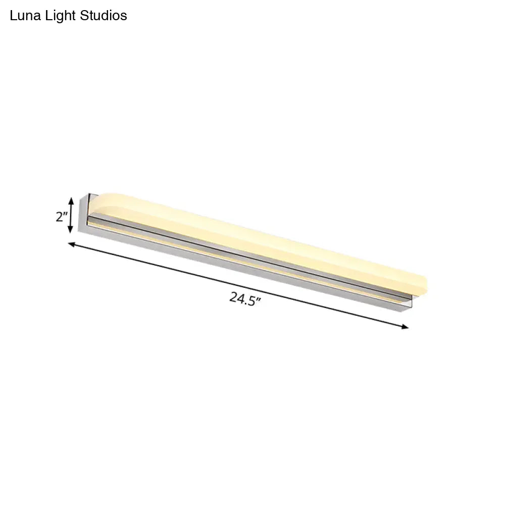 DecorBites™ Modern LED Wall Mounted Vanity Light with Acrylic Shade, Chrome Sconce Lighting in Warm/White, 16.5"/20.5" W