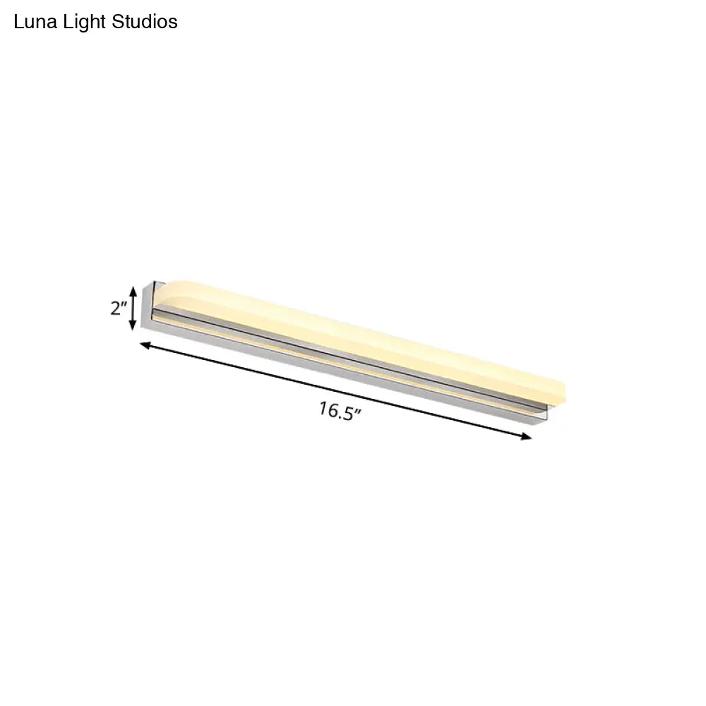 DecorBites™ Modern LED Wall Mounted Vanity Light with Acrylic Shade, Chrome Sconce Lighting in Warm/White, 16.5"/20.5" W