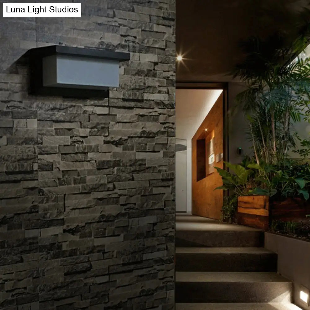DecorBites™ Modern LED Wall Sconce Light for Pathways - Black Aluminum Rectangle Design