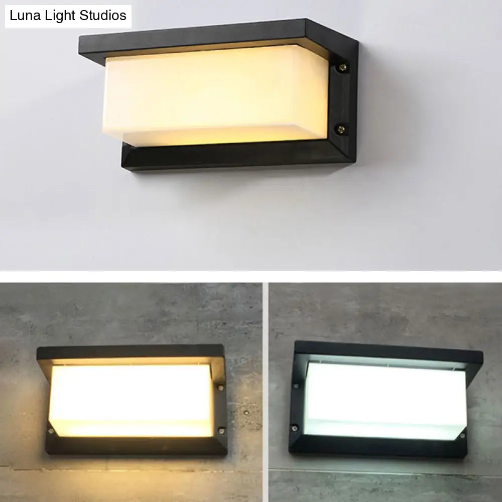 DecorBites™ Modern LED Wall Sconce Light for Pathways - Black Aluminum Rectangle Design