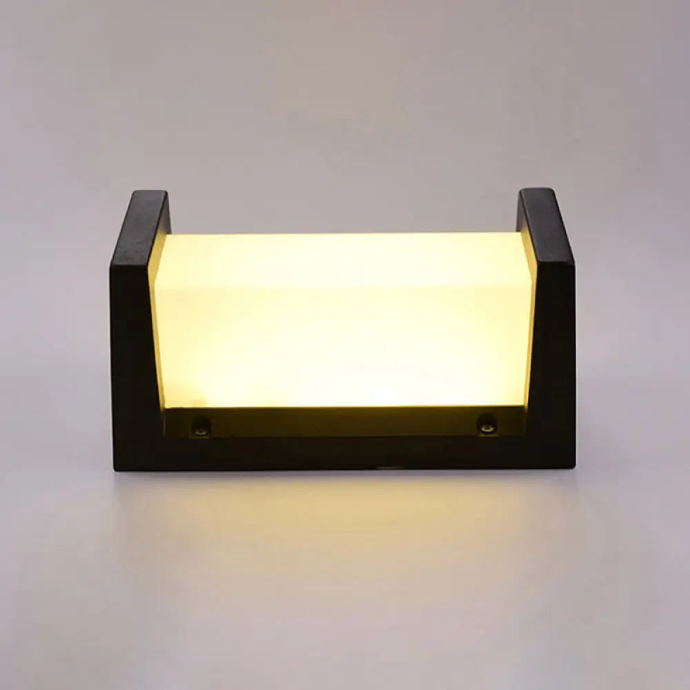 DecorBites™ Modern LED Wall Sconce Light for Pathways - Black Aluminum Rectangle Design