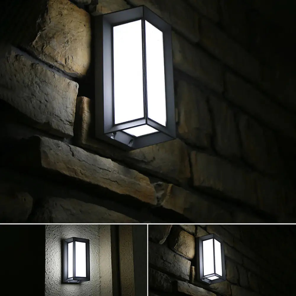 DecorBites™ Modern LED Wall Sconce Light for Pathways - Black Aluminum Rectangle Design