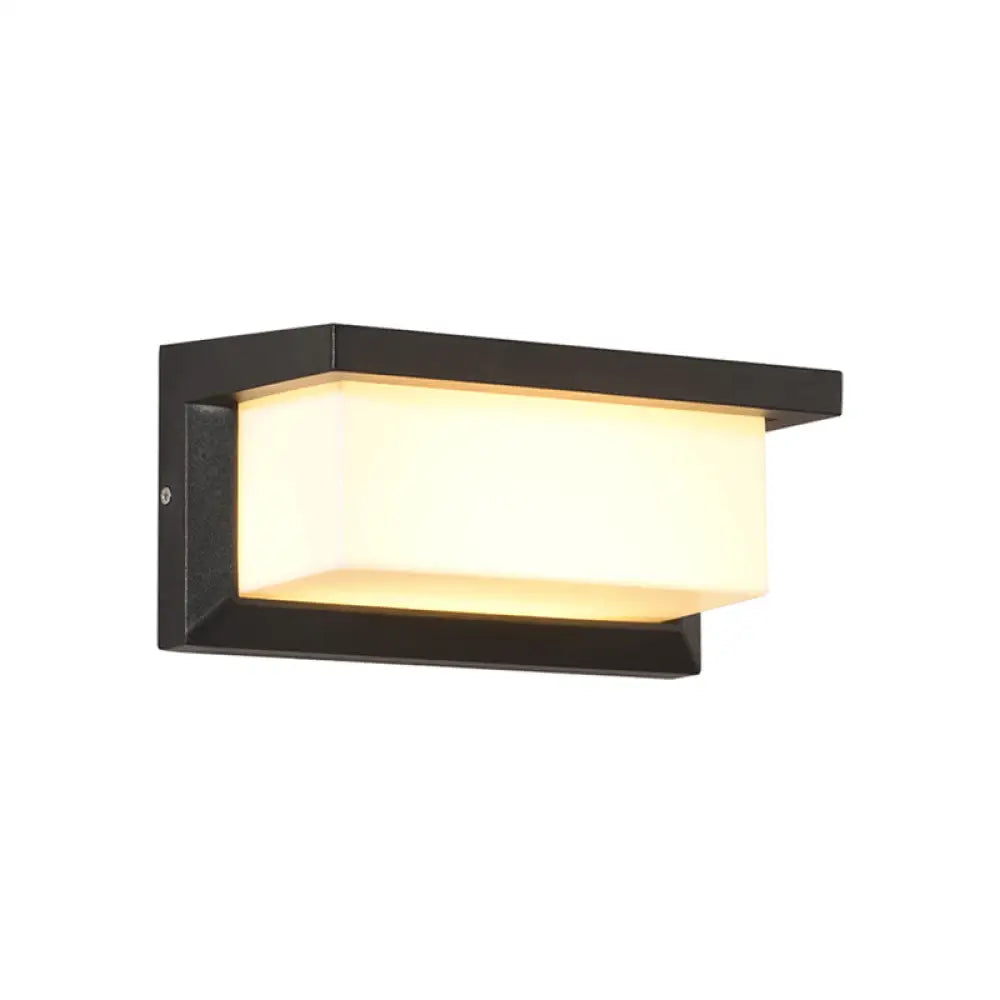 DecorBites™ Modern LED Wall Sconce Light for Pathways - Black Aluminum Rectangle Design