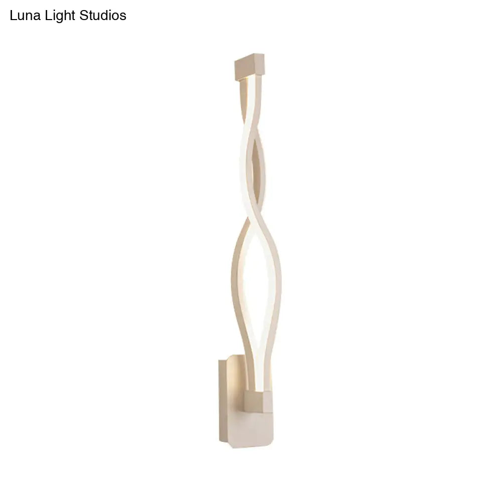 DecorBites™ Modern LED Wall Sconce with Acrylic Shade for Bedroom - Black/White Wavy/Musical Note Design