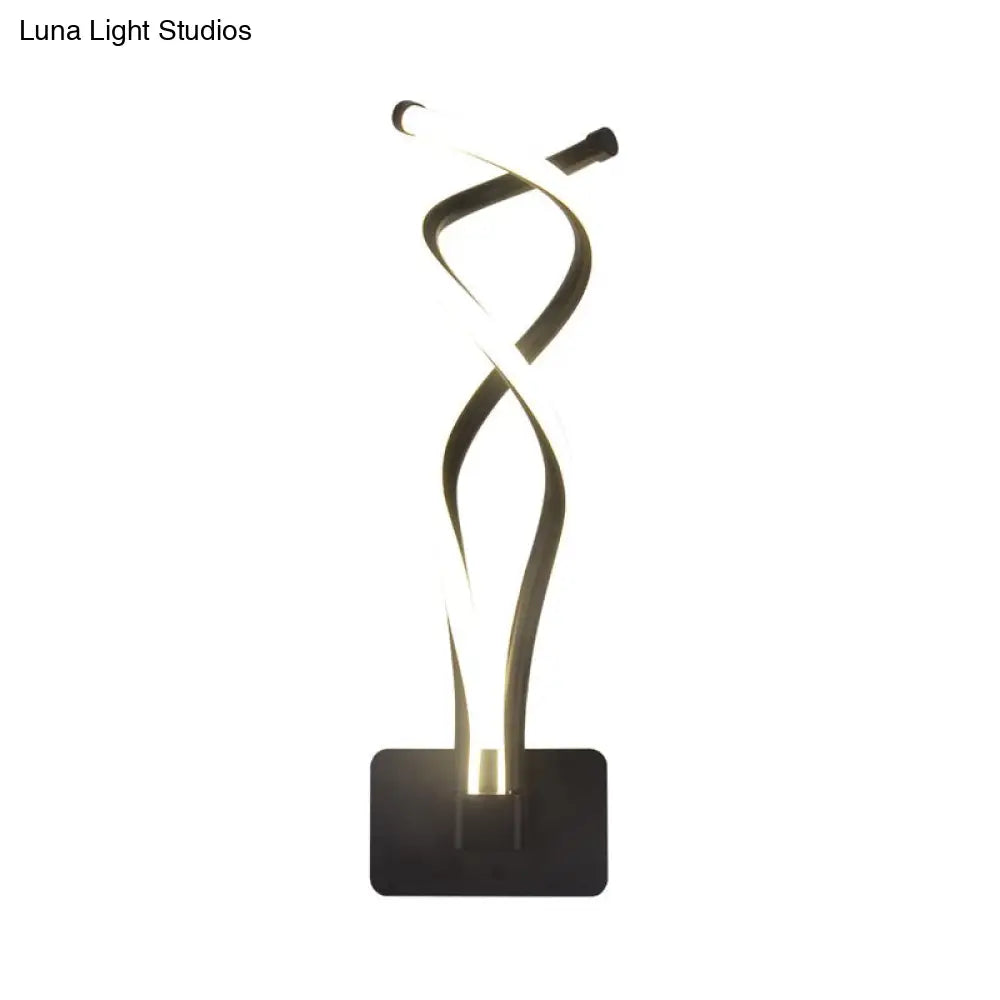 DecorBites™ Modern LED Wall Sconce with Acrylic Shade for Bedroom - Black/White Wavy/Musical Note Design