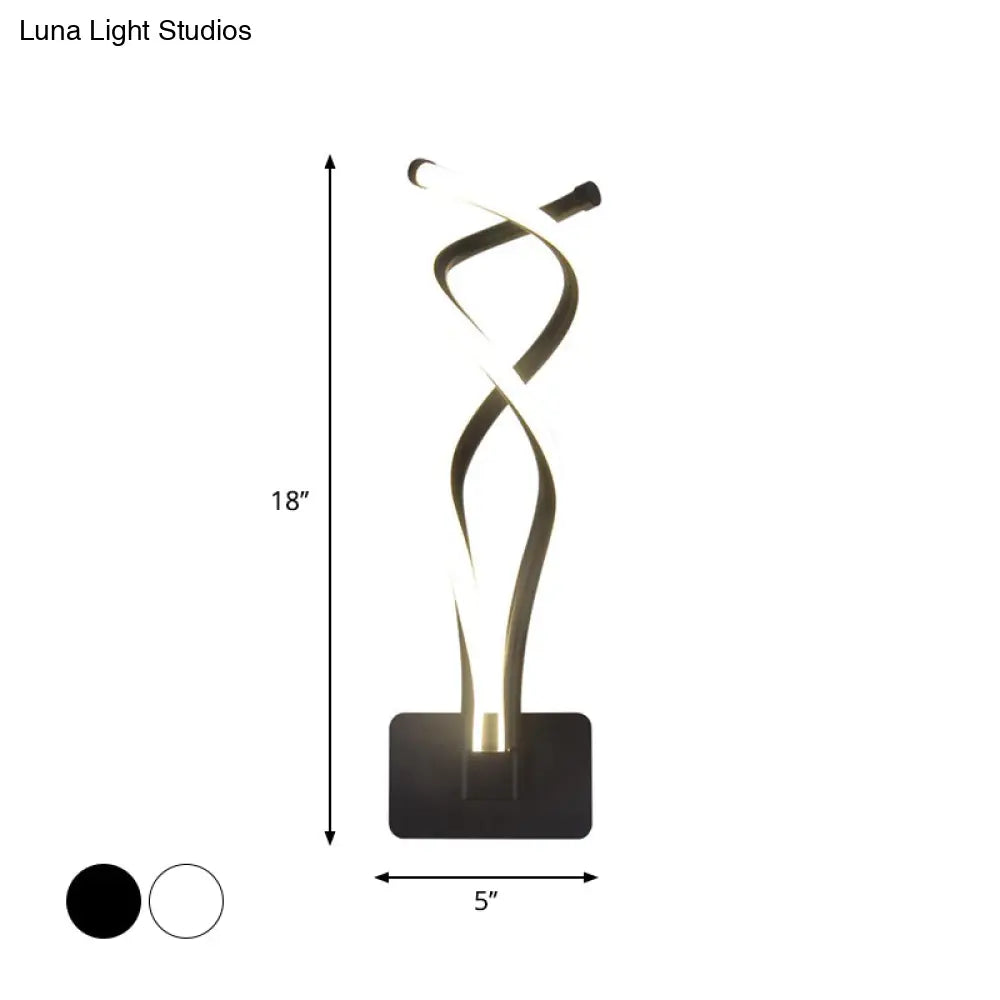 DecorBites™ Modern LED Wall Sconce with Acrylic Shade for Bedroom - Black/White Wavy/Musical Note Design