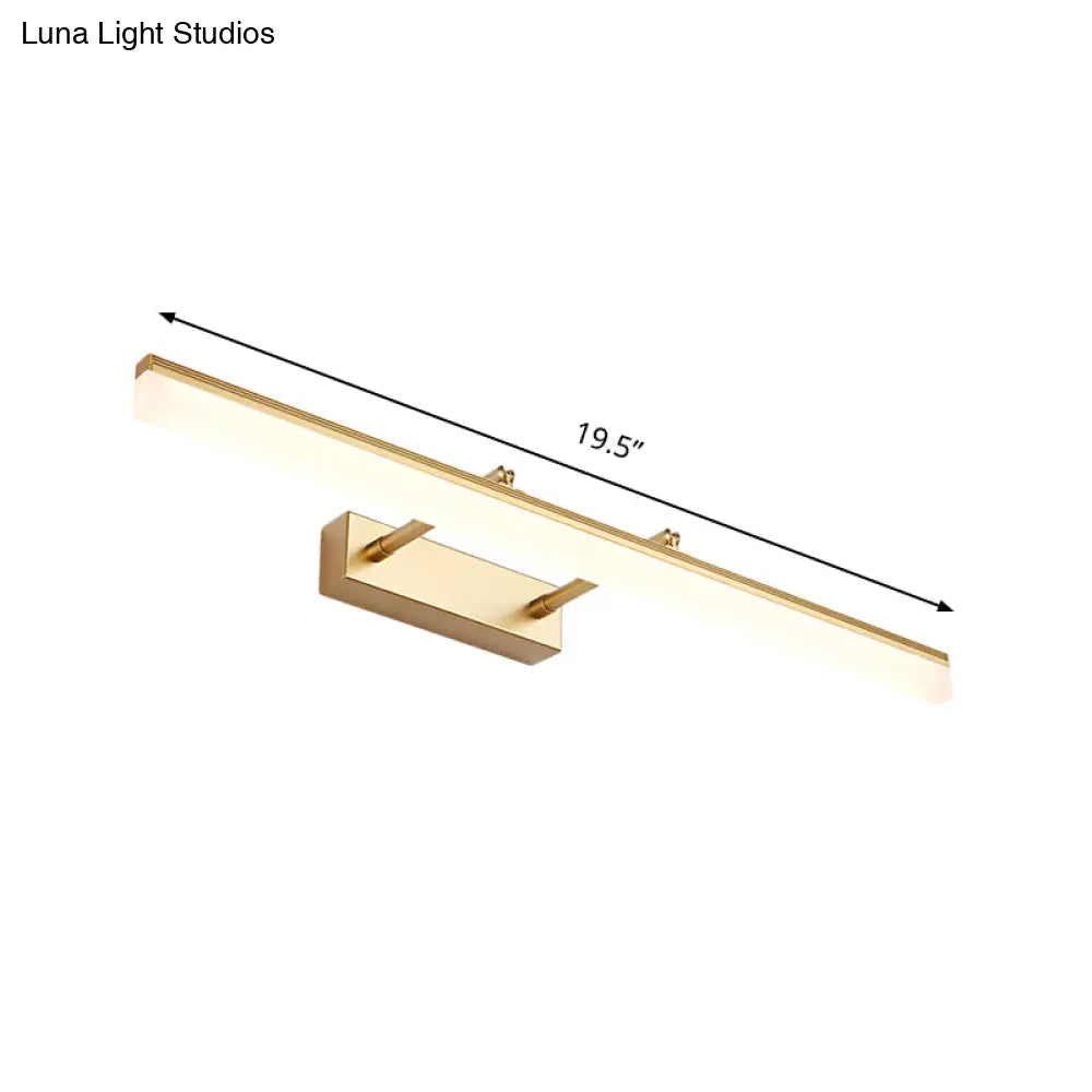 DecorBites™ Modern Linear Acrylic Vanity Lamp: 16"/19.5" LED Gold Wall Lighting Fixture