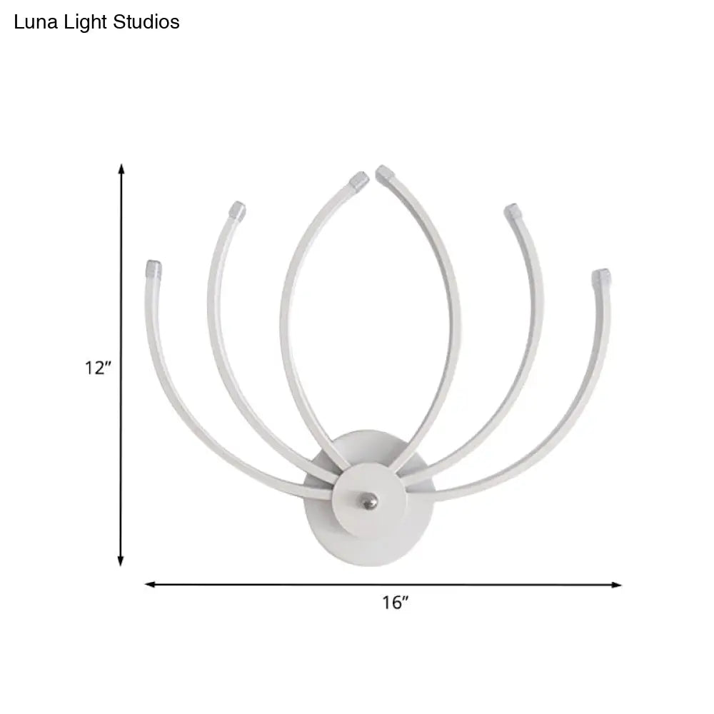 DecorBites™ Modern Lotus Wall Sconce LED Bedside Light in White with Linear Design, Warm/White Glow