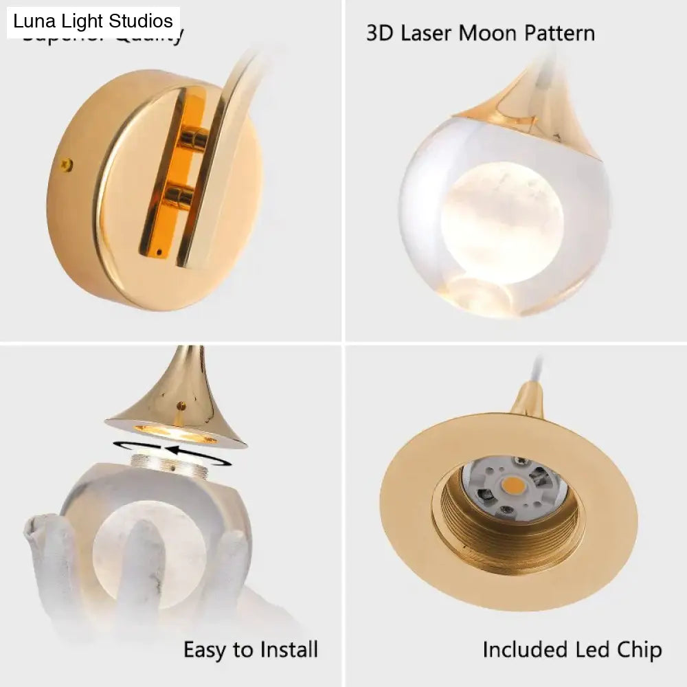 DecorBites™ Modern Luxurious Crystal Led Wall Lamp Sconce for Bedroom